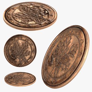 3D Bronze Oak Leaf Coin