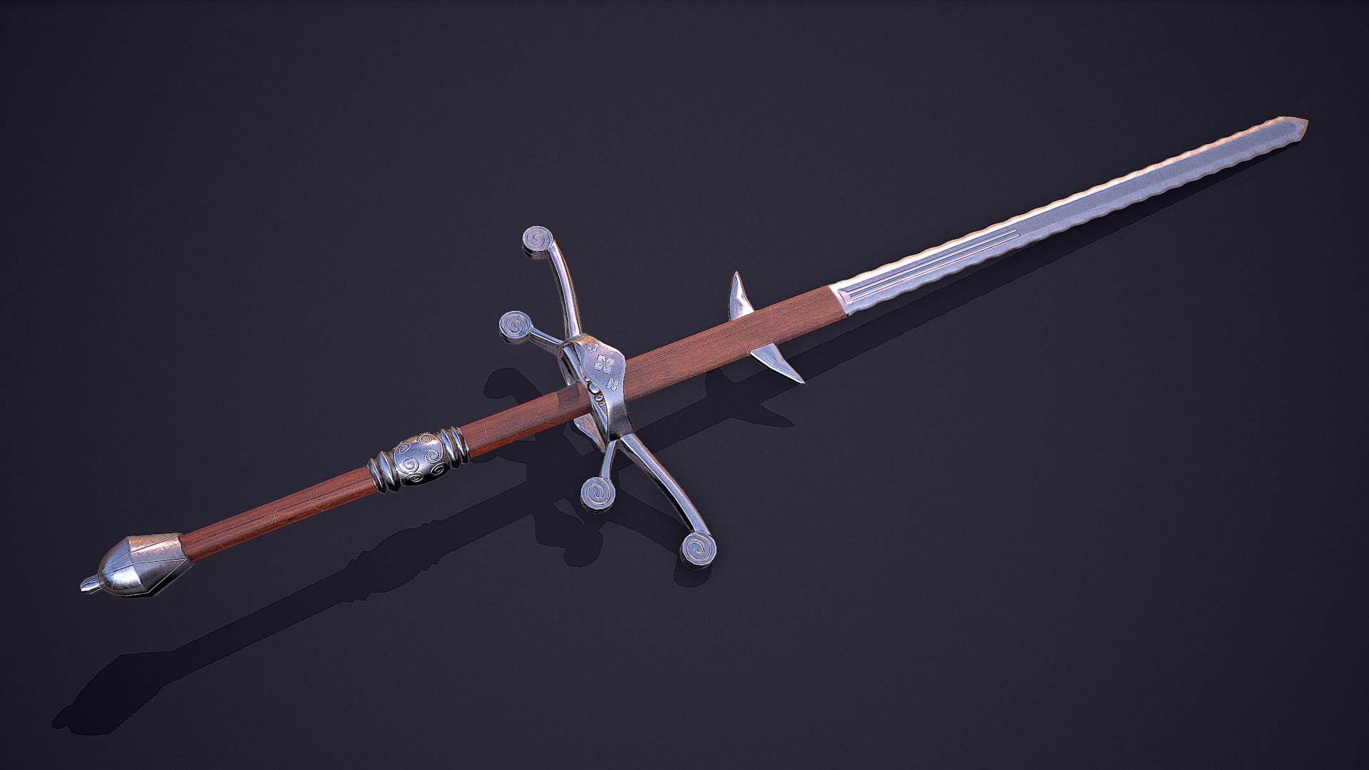 Zweihander Flamberge v1 3D 모델 TurboSquid 1976694