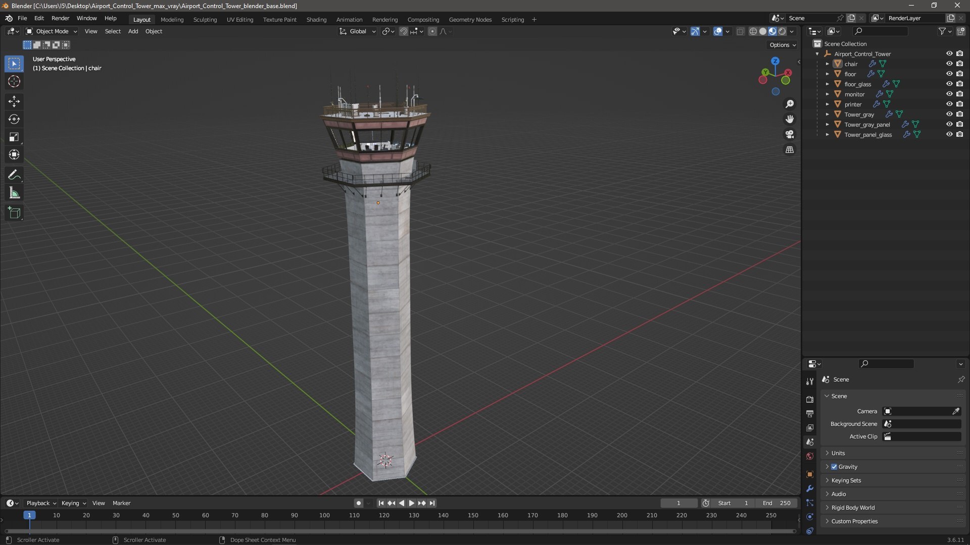 3D Airport Control Tower Model - TurboSquid 2317739