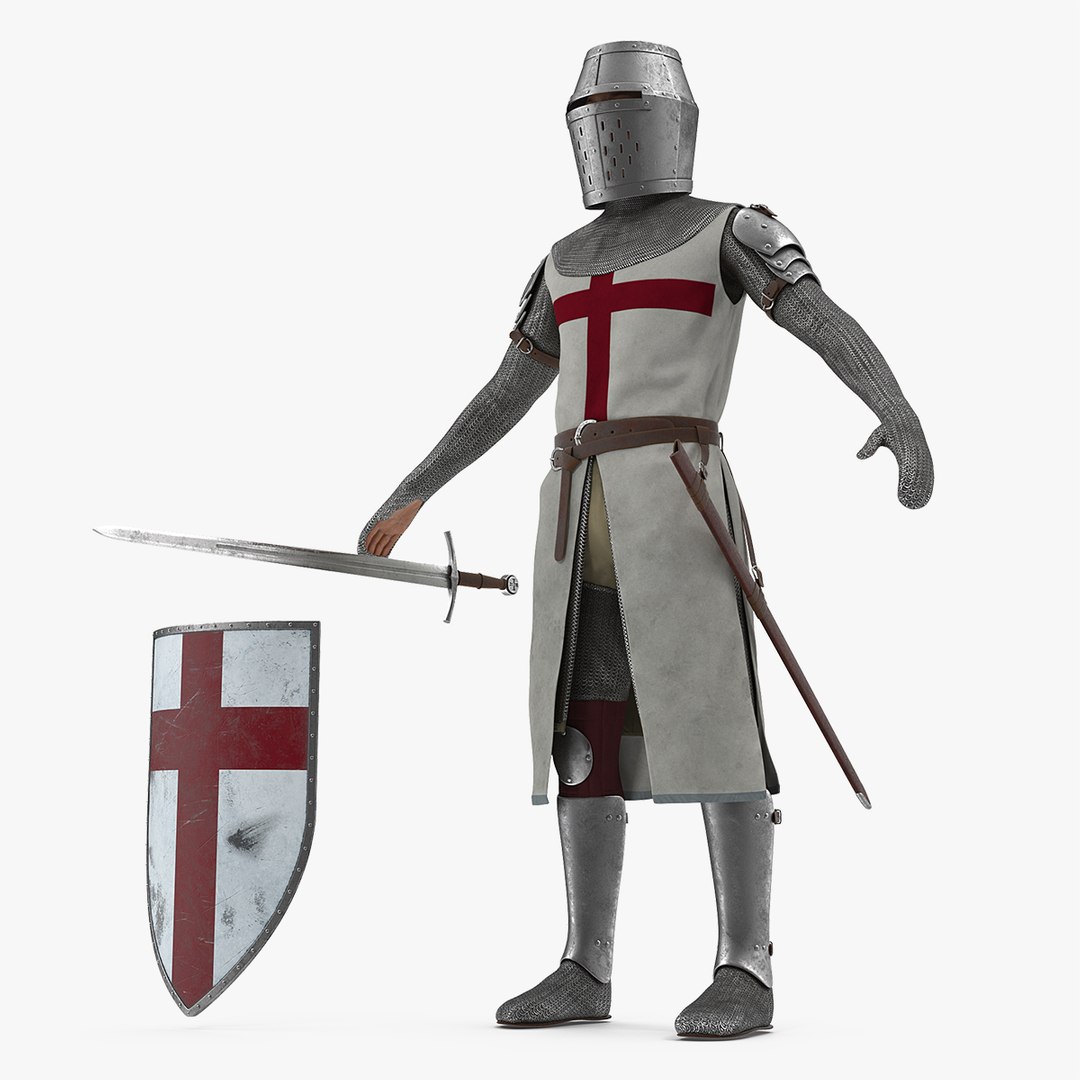 Knight Templar T-Pose Set 3D model preview