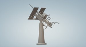 3D model freestanding 20mm gun