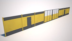 Hoarding Set Construction Site Segregation Low-poly 3D model - low poly