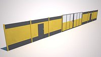 Hoarding Set Construction Site Segregation Low-poly 3D model - low poly