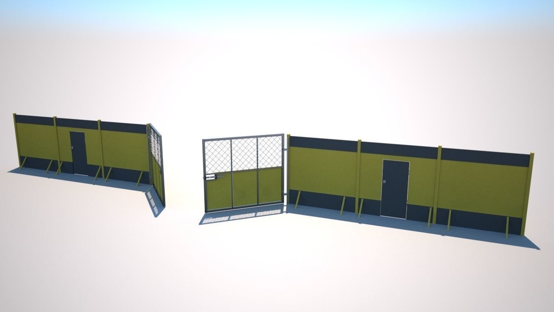 Construction Site Hoarding Lowpoly 3D TurboSquid 1441080