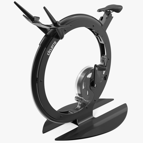 3D Unicycle Exercise Bike Ciclotte Black Rigged model