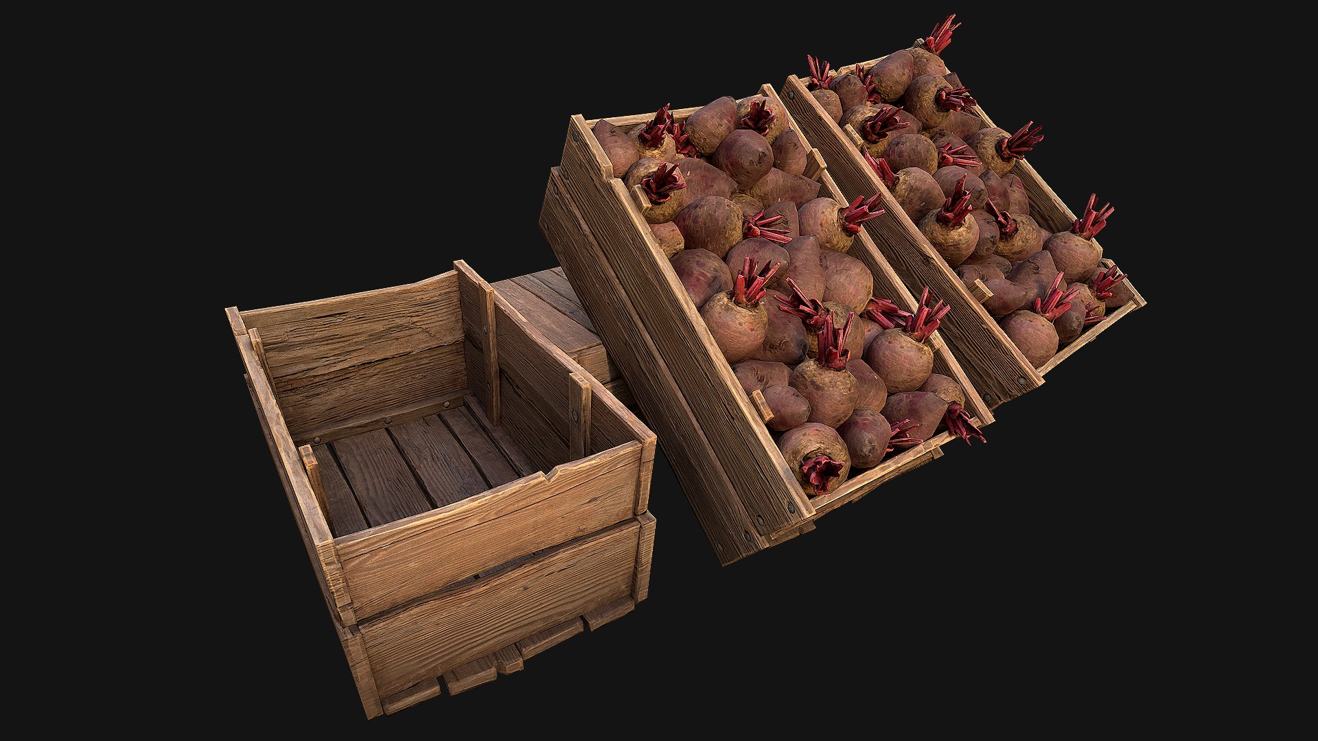 3D BeetRoot Box Crate Stand Model - TurboSquid 1920930