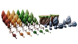 Four Seasons Lowpoly Nature Asset Pack model