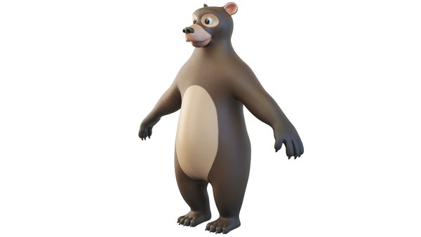 OBJ file BEAR CARTOON BEAR 3d model animated for blender-fbx-unity