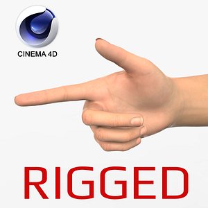 Female Hand Rigged for Cinema 4D