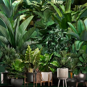 new plants pots interior 3D model