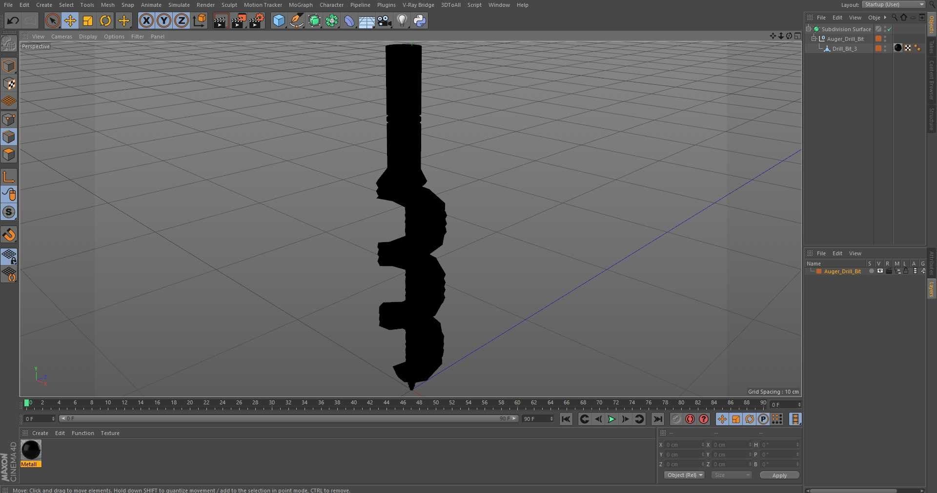 Auger Drill Bit 3D Model - TurboSquid 2189657
