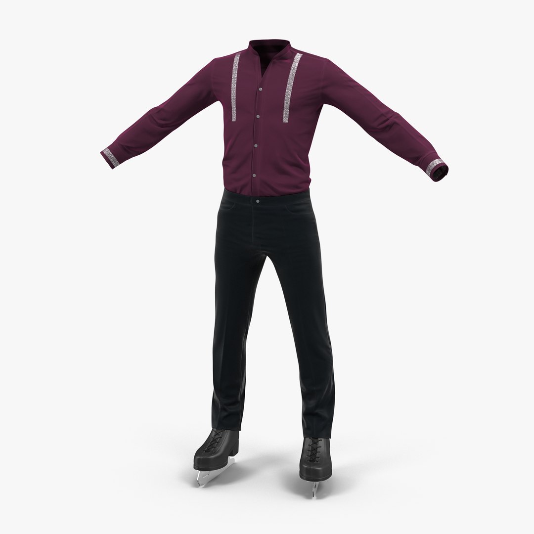 Male Figure Skater Costume 3D model preview