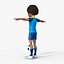 Cartoon Football player Rigged 3D