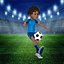 Cartoon Football player Rigged 3D