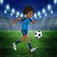 Cartoon Football player Rigged 3D