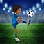 Cartoon Football player Rigged 3D