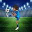 Cartoon Football player Rigged 3D