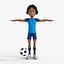 Cartoon Football player Rigged 3D