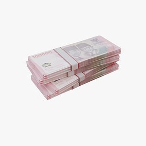 3D 100000 Indonesian Rupiah IDR model