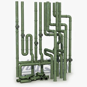 Industrial Pipe System 8 3D Model