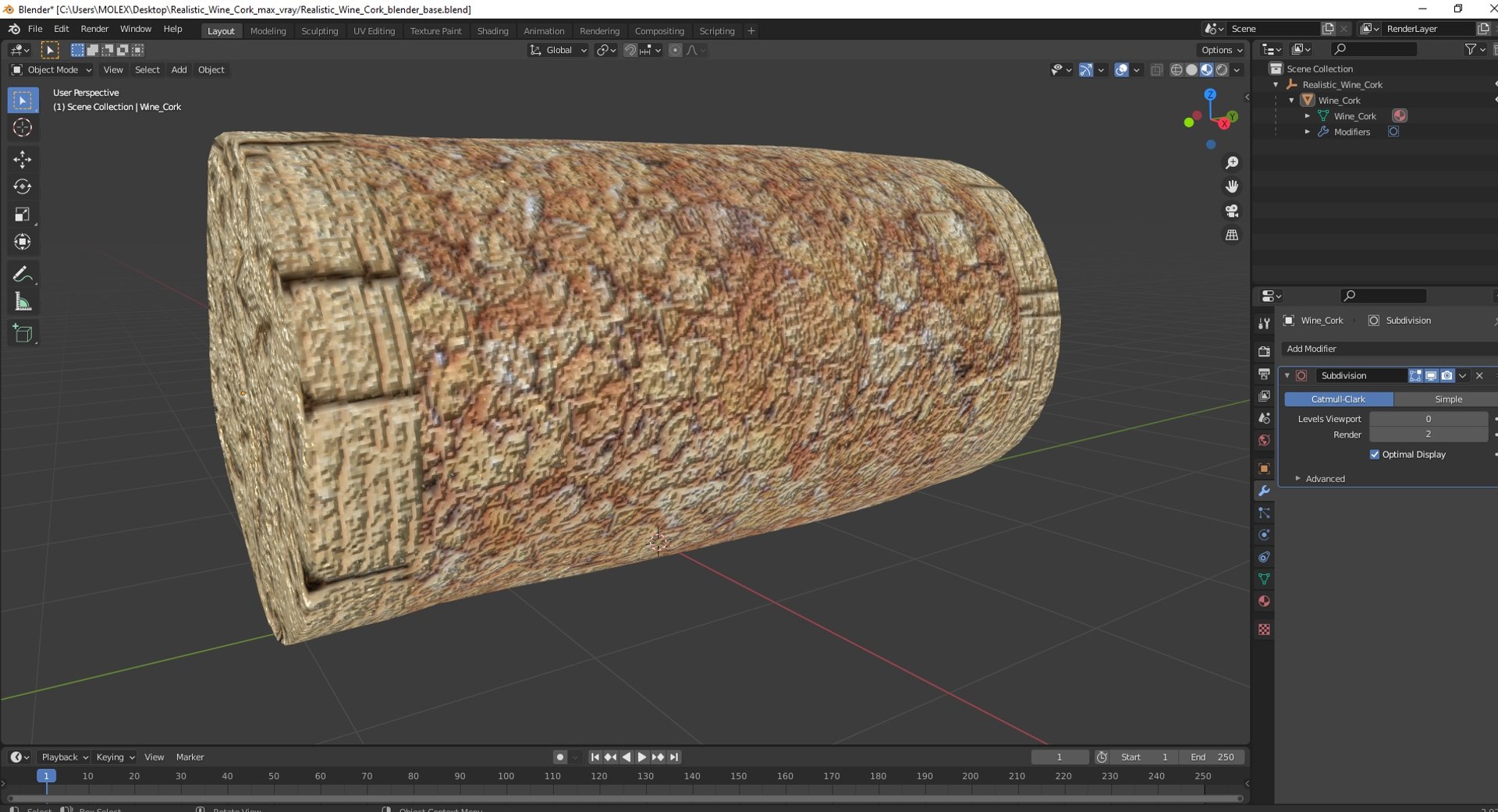 Realistic Wine Cork 3D Model - TurboSquid 2217890