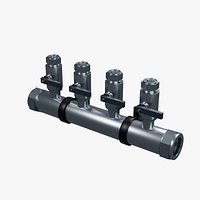 Four-Port Manifold with Open Header and Fixed Lever Details