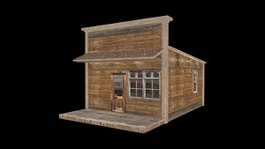 Western Store Low Poly 3D model