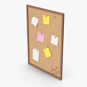 3D Corkboard With Notes model