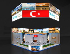 Exhibition Stand 12x12m Height 550 cm 2 Side Open