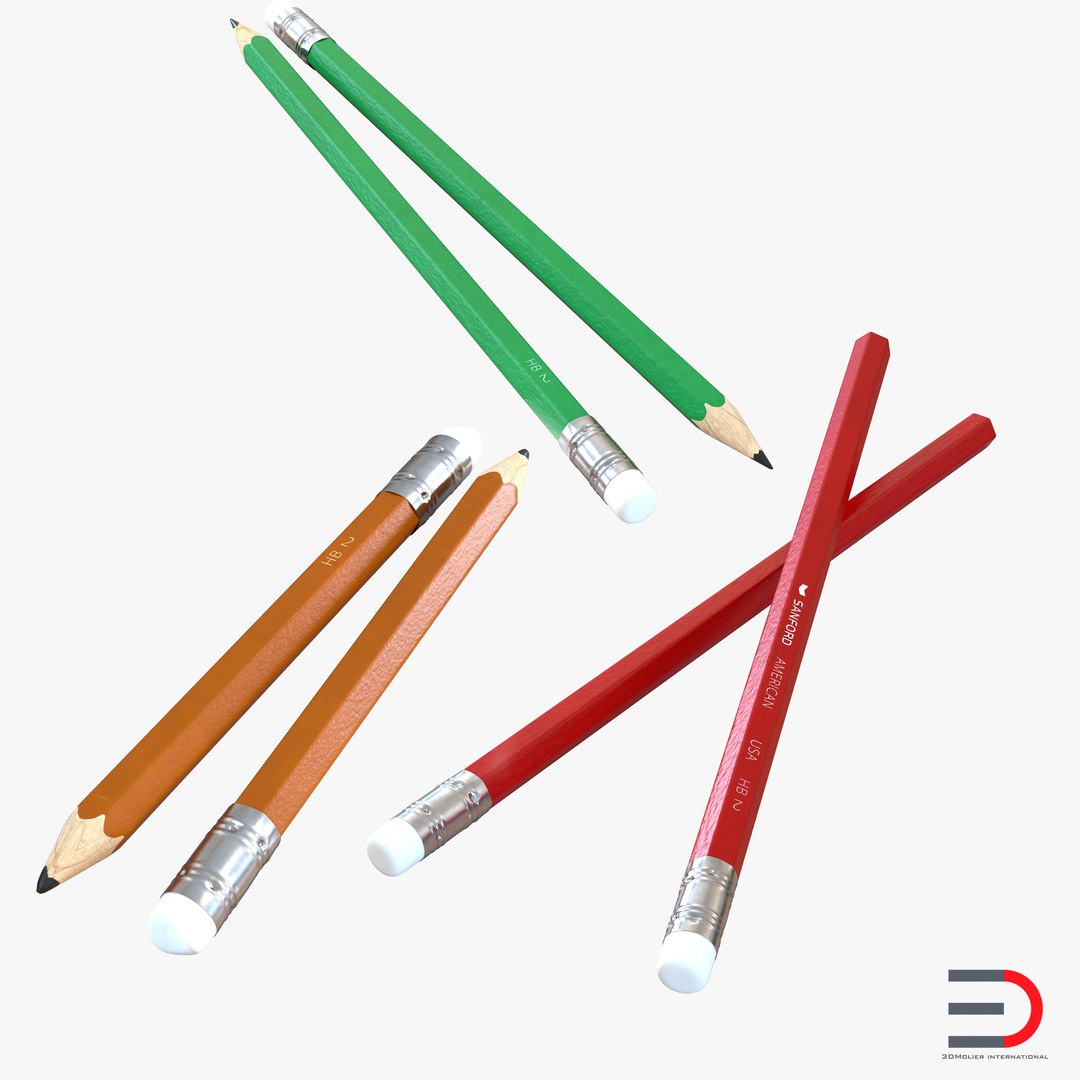 Pencils 3D Models Collection 3D model preview