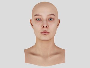 3D Retopologized Head Scan Anneli model