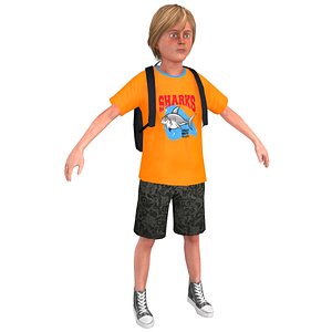3D model tourist boy