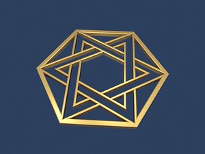 star david hexagon 3D