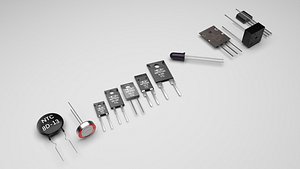 Electronic Components Set 3D model