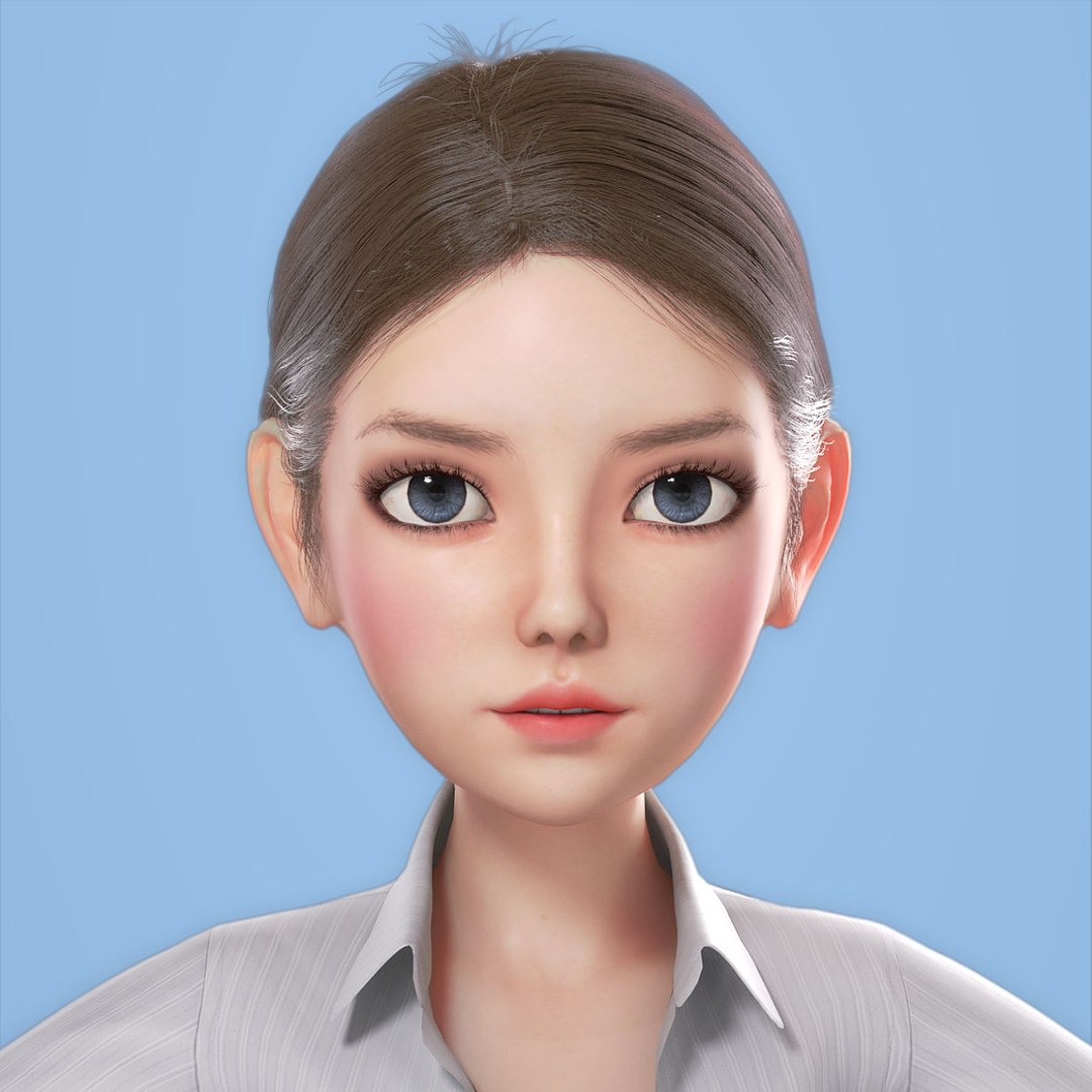 Business Woman Cartoon Girl 3d Model Turbosquid 1767114