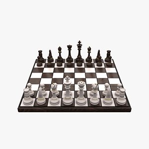 Luxury Wooden Chess Set With Board 6pcs / Digital File STL/ 3D 