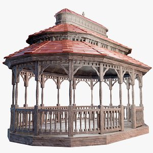 3D model PBR Wooden Pergola