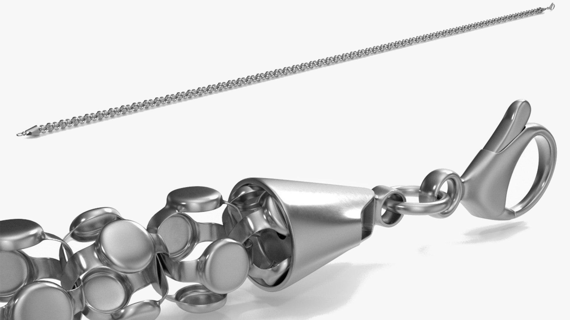 Popcorn Chain Silver 3D model preview