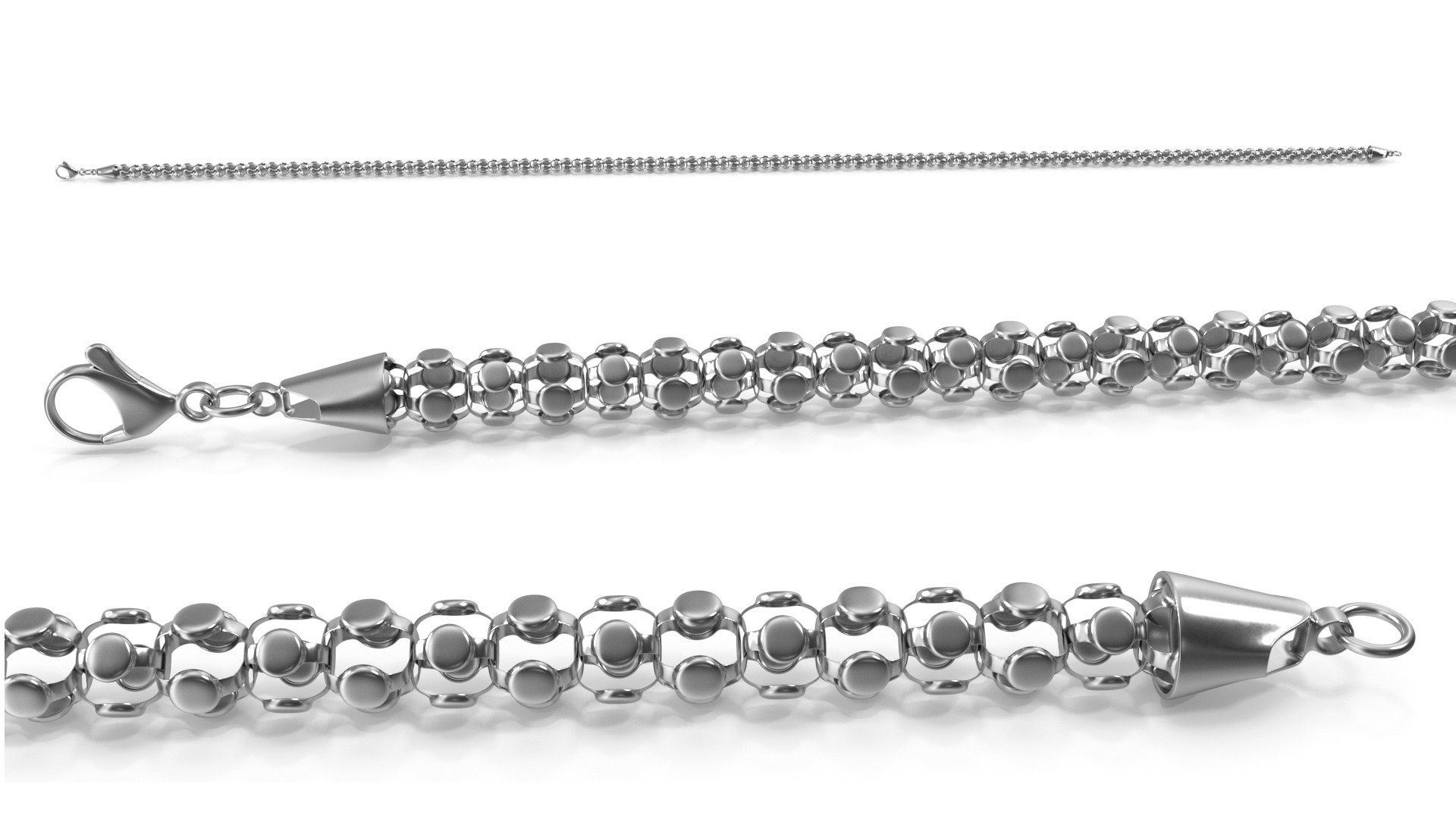 Popcorn Chain Silver 3D Model - TurboSquid 2239676
