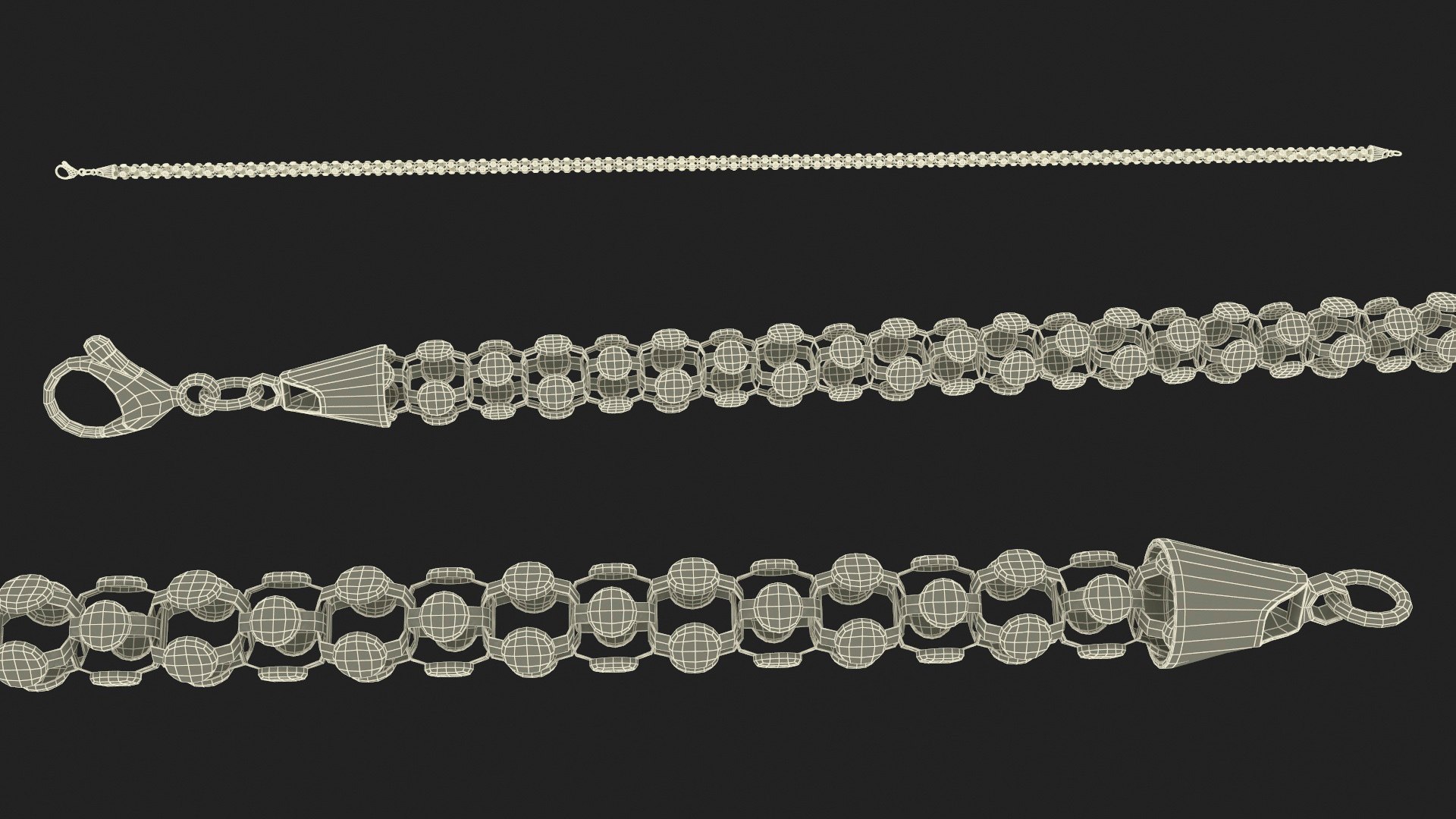 Popcorn Chain Silver 3D Model - TurboSquid 2239676
