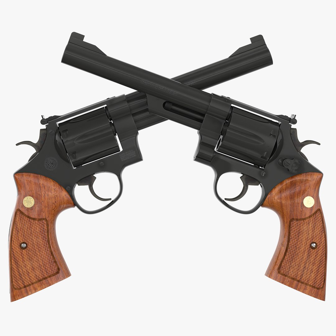 Revolver Black 3D Model 3D model preview