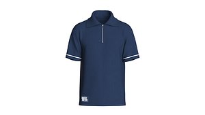 3D Men Classic Quarter-Zip Polo Shirt model