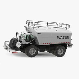 Construction Water Truck White Rigged for Cinema 4D 3D