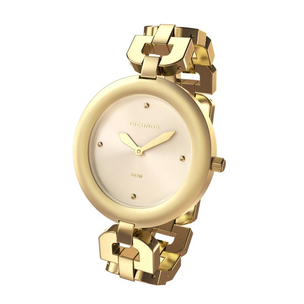 golden wristwatch 3d model