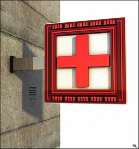 3D model pharmacy sign
