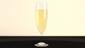 3D glass champagne bubbles