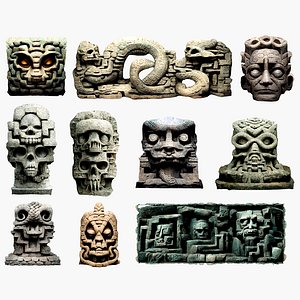 3D Mayan Artifacts Pack 2