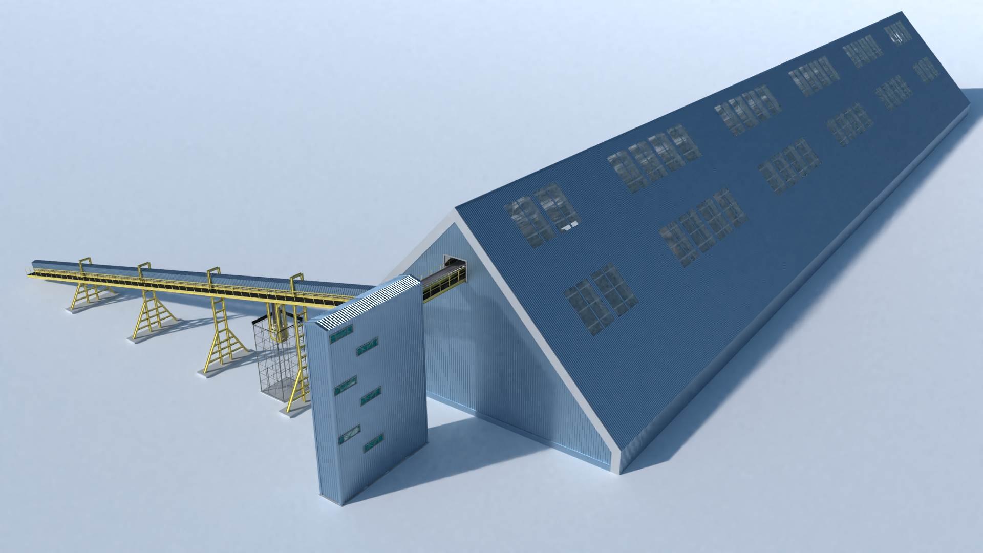 Mining Ore Tower Conveyor Warehouse 3D Model - TurboSquid 1838515