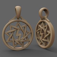 silver pendant star Inglii