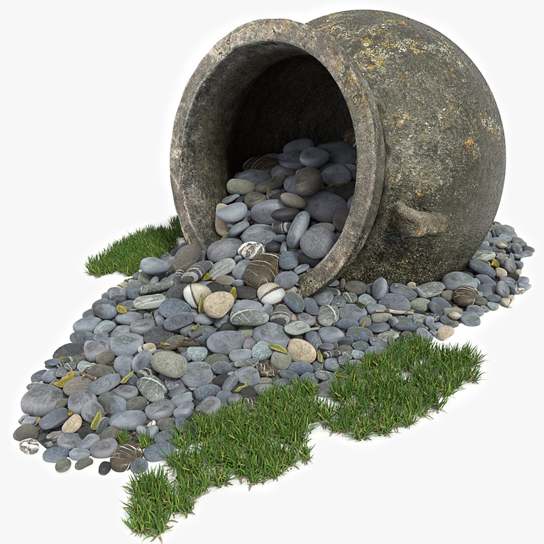 x decorative vase pebbles